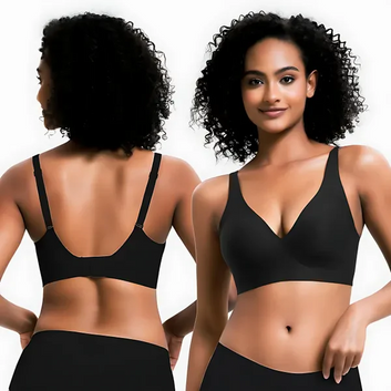SILK-SHAPE V-Neck Wireless Bra - Comfort & Lift for Women-Vivid Bloom