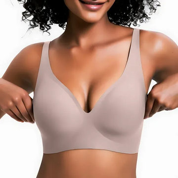 SILK-SHAPE V-Neck Wireless Bra - Comfort & Lift for Women-Vivid Bloom