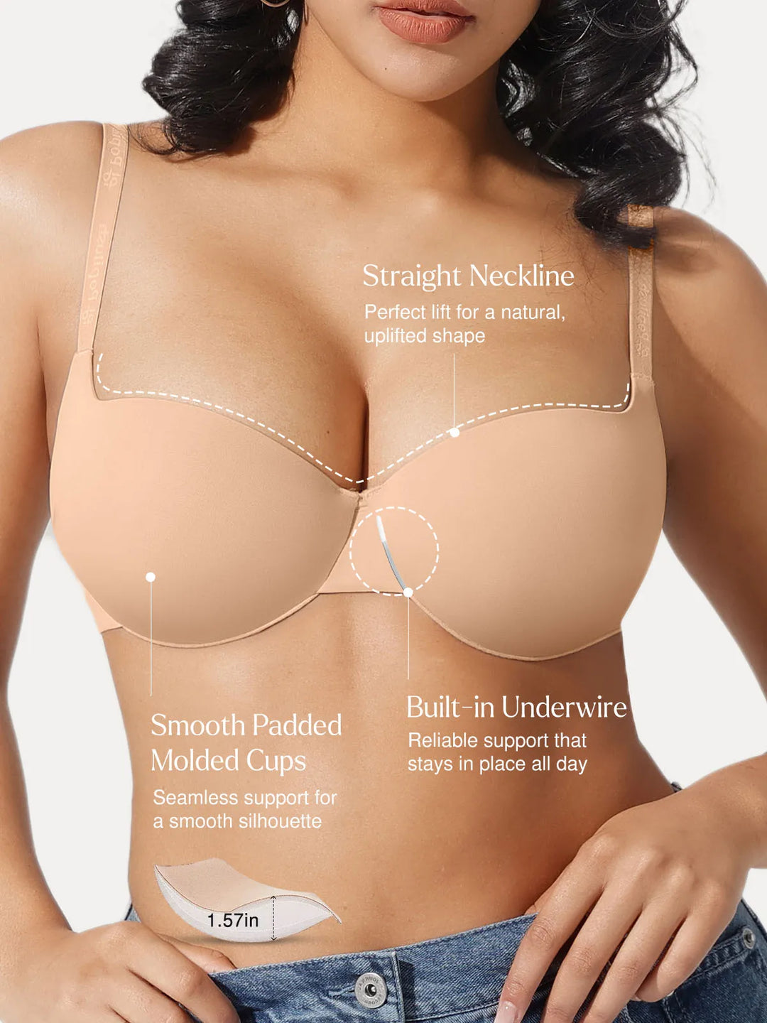 Seamless Balconette Push-Up T-Shirt Bra