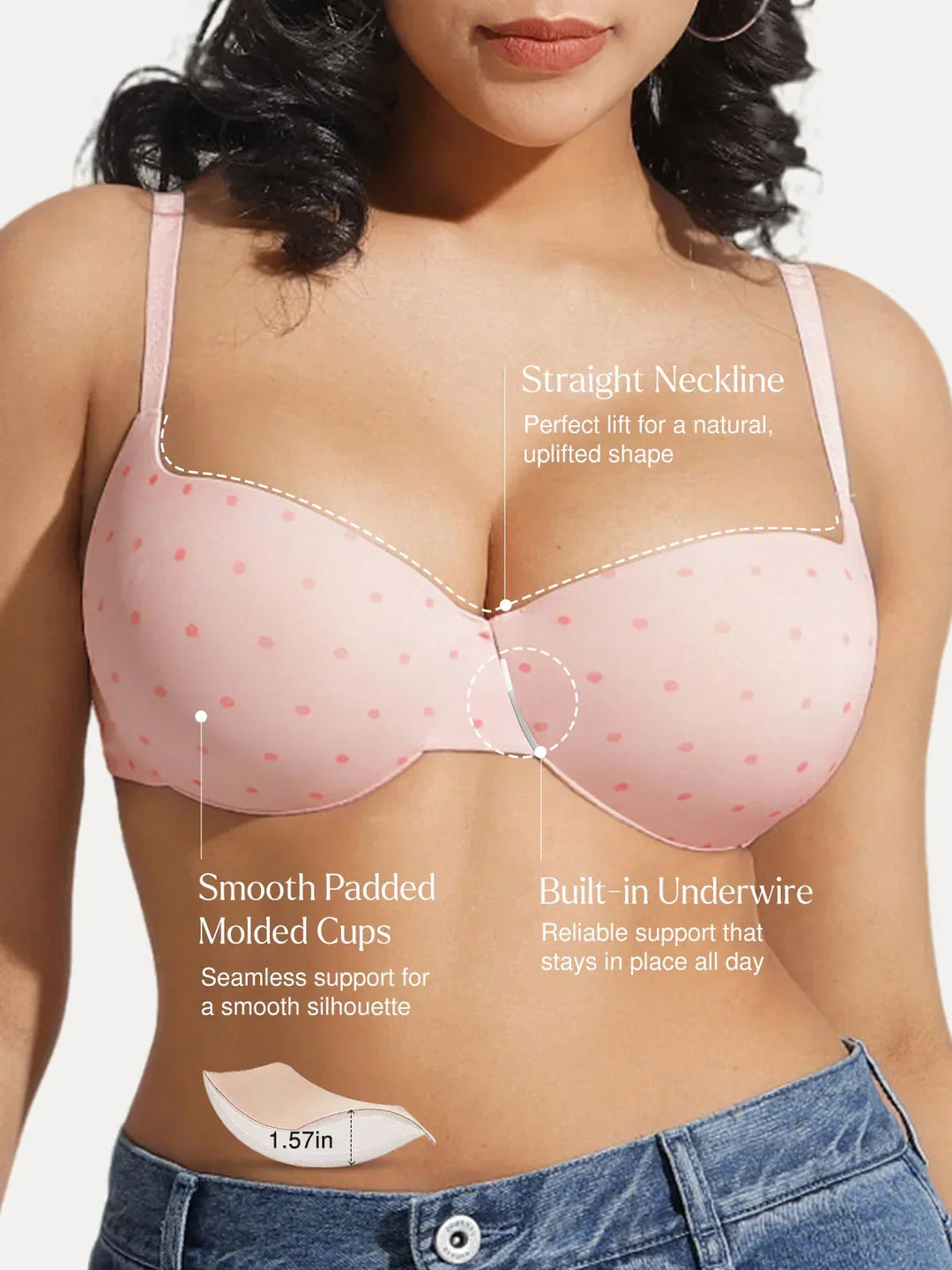 Seamless Balconette Push-Up T-Shirt Bra