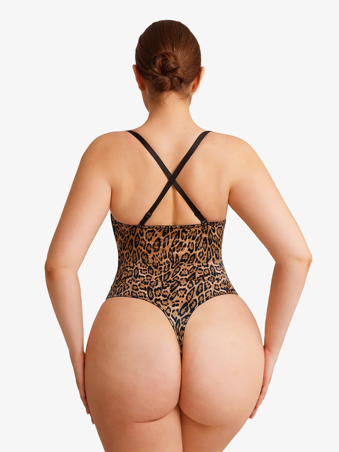Shapewear Lace-Up Corset Bodysuit with Removable Straps