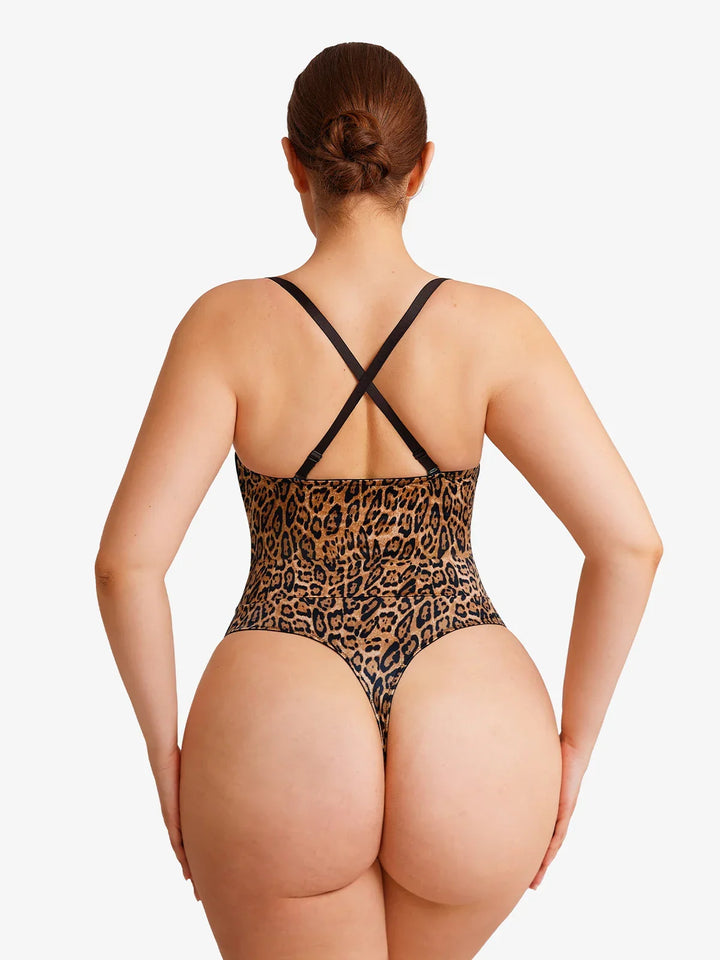 Shapewear Lace-Up Corset Bodysuit with Removable Straps