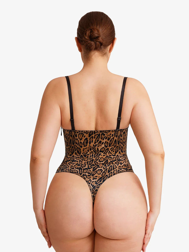 Shapewear Lace-Up Corset Bodysuit with Removable Straps