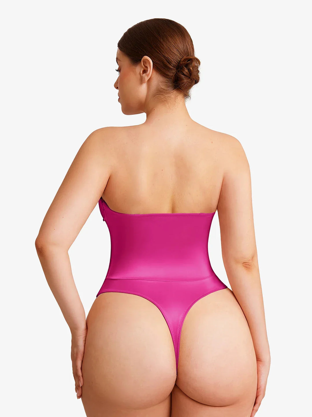Shapewear Lace-Up Corset Bodysuit with Removable Straps