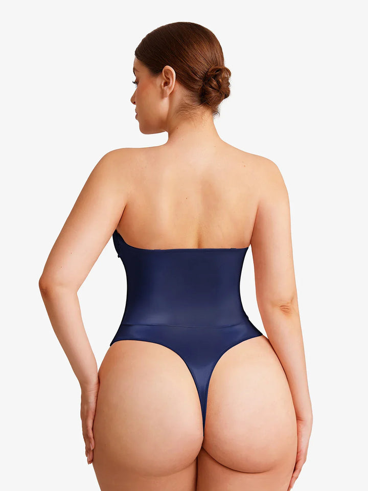 Shapewear Lace-Up Corset Bodysuit with Removable Straps
