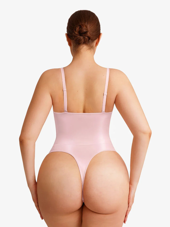 Shapewear Lace-Up Corset Bodysuit with Removable Straps