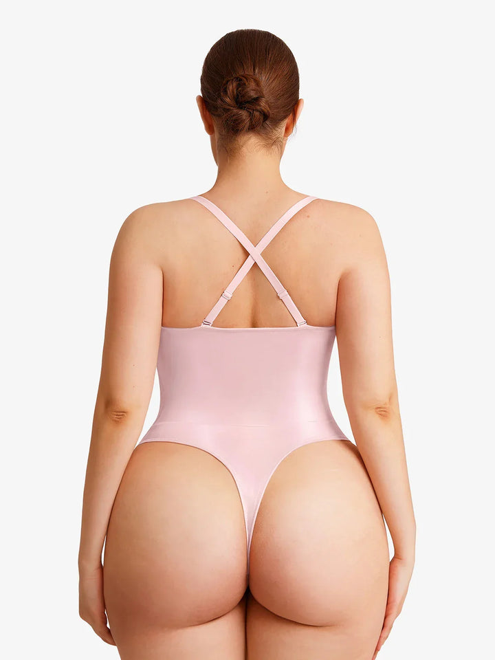Shapewear Lace-Up Corset Bodysuit with Removable Straps