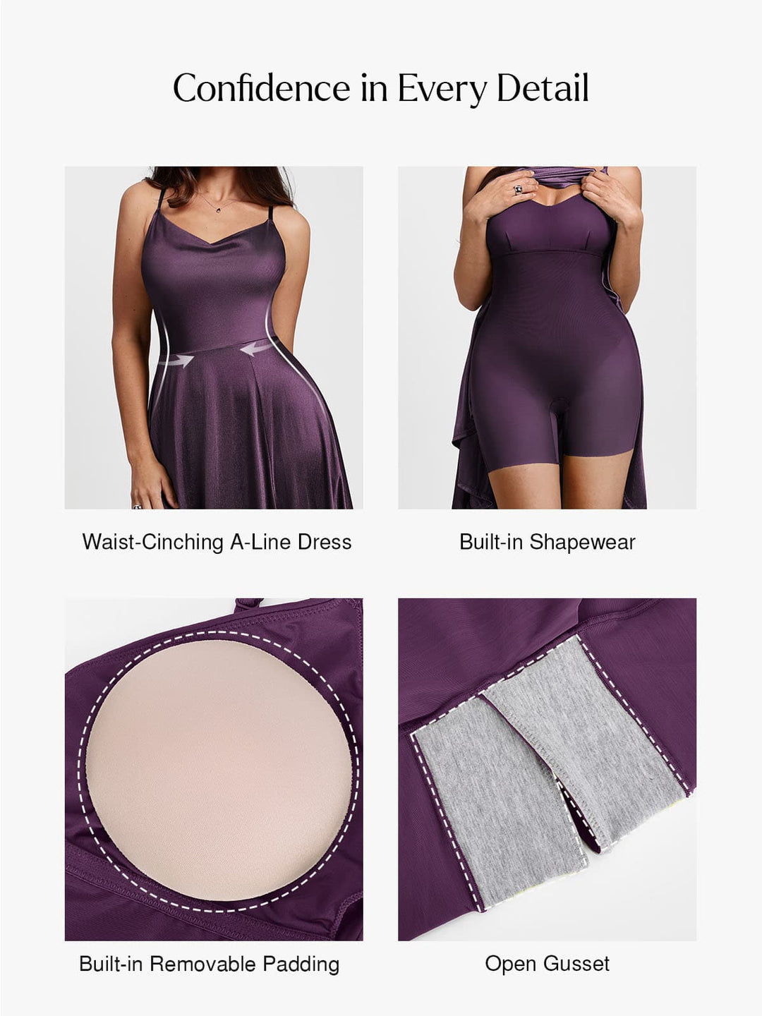 Shapewear Strappy Cowl Neck Fit & Flare Maxi Dress