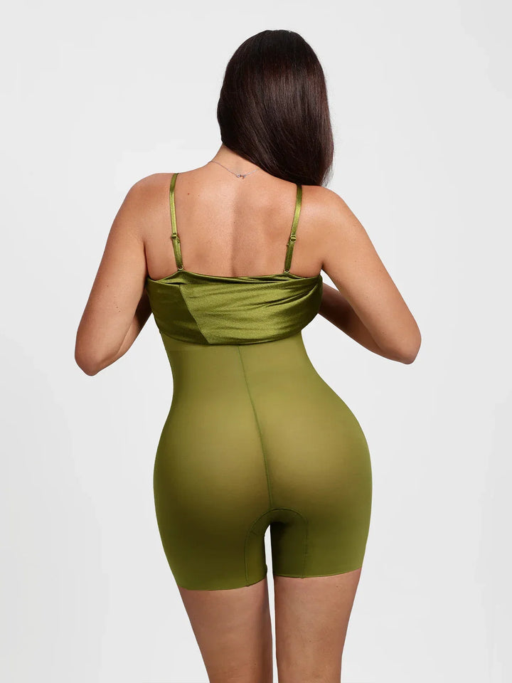 Shapewear Strappy Cowl Neck Fit & Flare Maxi Dress